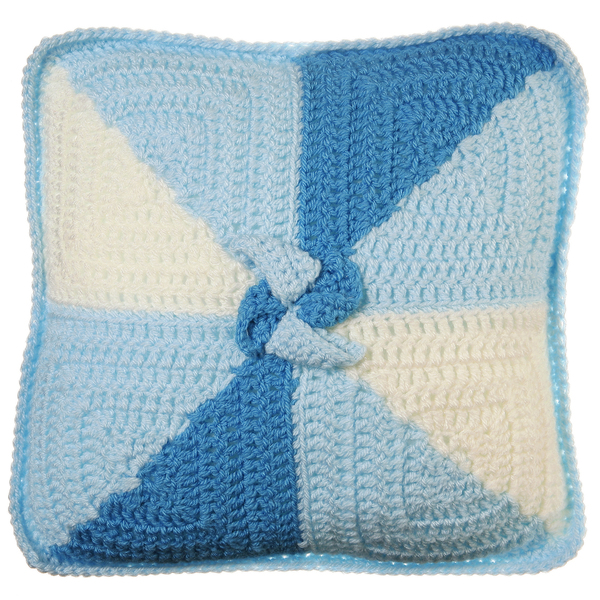 Πλεκτό διακοσμητικό μαξιλάρι Windmill in Light Blue - διακοσμητικό, vintage, πλεκτό, πολυεστέρας, αγόρι, δώρο, crochet, μικρός πρίγκιπας, δώρα για βάπτιση, βρεφικά, για παιδιά, μαξιλάρια