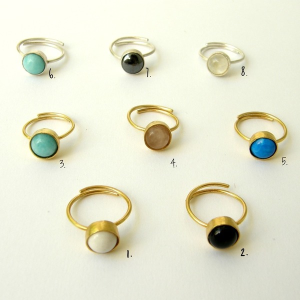 Silver stone ring - ημιπολύτιμες πέτρες, vintage, μοναδικό, μοντέρνο, πέτρα, επιχρυσωμένα, ασήμι 925, δαχτυλίδια, χειροποίητα, minimal, μικρά, μεγάλα, αυξομειούμενα, δώρα για γυναίκες - 2