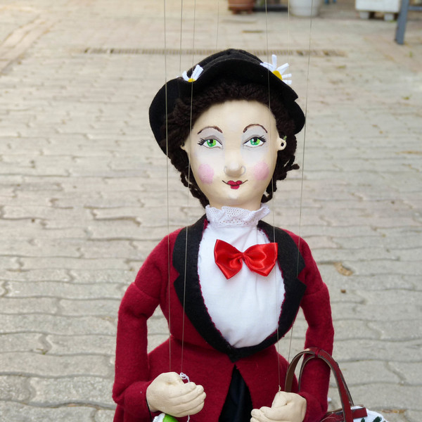 Mary Poppins - ύφασμα, ξύλο, χαρτί, μινιατούρες φιγούρες
