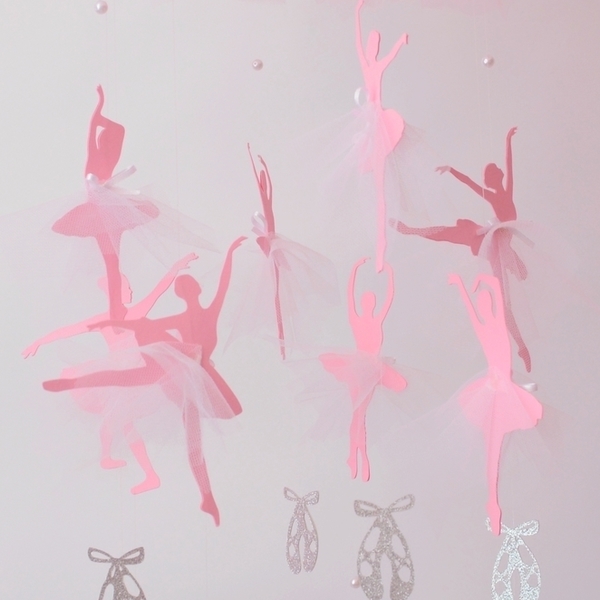 Ballerina Mobile - διακοσμητικό, μοναδικό, κορίτσι, μπαλαρίνα, χειροποίητα, δωμάτιο, παιδί, μόμπιλε