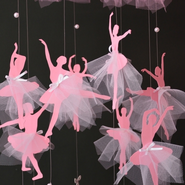 Ballerina Mobile - διακοσμητικό, μοναδικό, κορίτσι, μπαλαρίνα, χειροποίητα, δωμάτιο, παιδί, μόμπιλε - 2