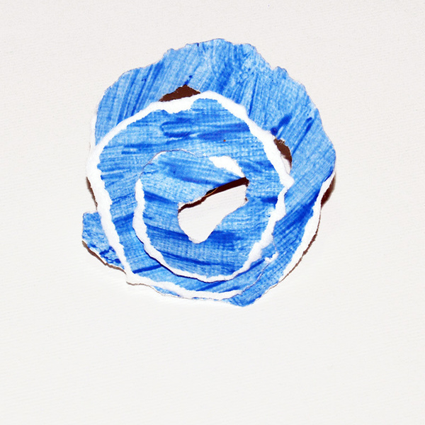 Καρφίτσα Λουλούδι Μπλε - ασήμι, χαρτί