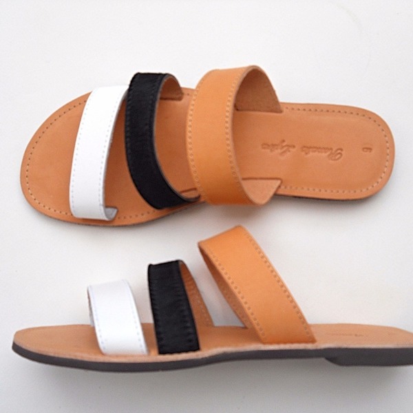 Batidas Sandals - δέρμα, γυναικεία, σανδάλια, χειροποίητα, minimal, φλατ, slides - 2