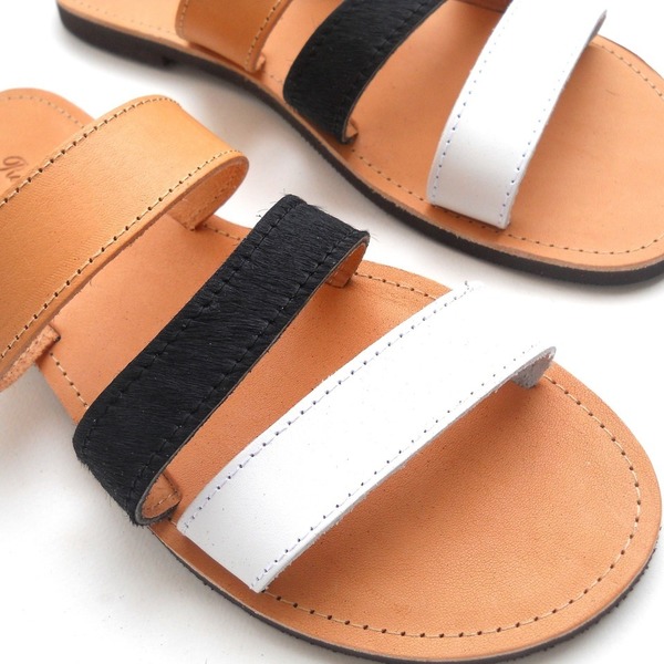 Batidas Sandals - δέρμα, γυναικεία, σανδάλια, χειροποίητα, minimal, φλατ, slides - 3