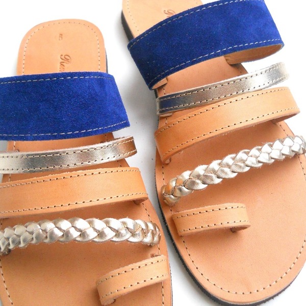 Sea Breeze Sandals - δέρμα, γυναικεία, σανδάλια, χειροποίητα, minimal, φλατ - 3