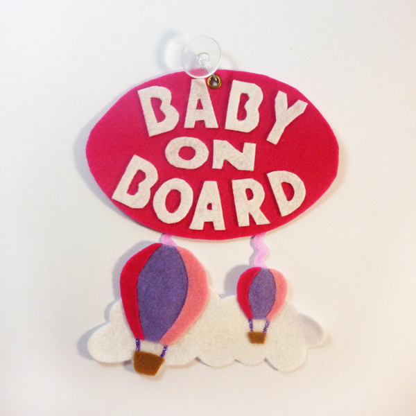 'Baby on Board' σήμα αυτοκινήτου αερόστατο - χειροποίητα, παιδί, αυτοκίνητα - 2