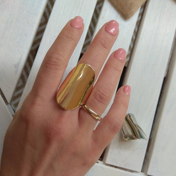 εντυπωσιακό minimal ασημί ή χρυσό χρώμα δαχτυλίδι που καλύπτει το δάχτυλο - chic, επιχρυσωμένα, αλουμίνιο, street style, δαχτυλίδι, εντυπωσιακό, minimal, must αξεσουάρ - 3