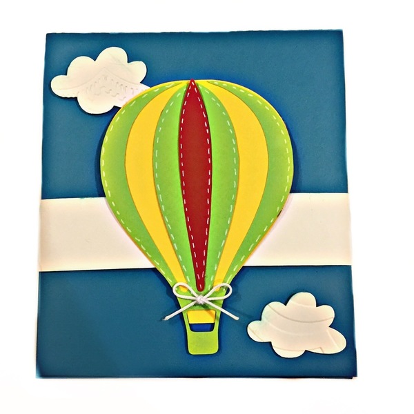 Προσκλητήριο Pop up "αερόστατο" - χαρτί, αερόστατο, παιδί, βάπτιση, βάπτισης - 4