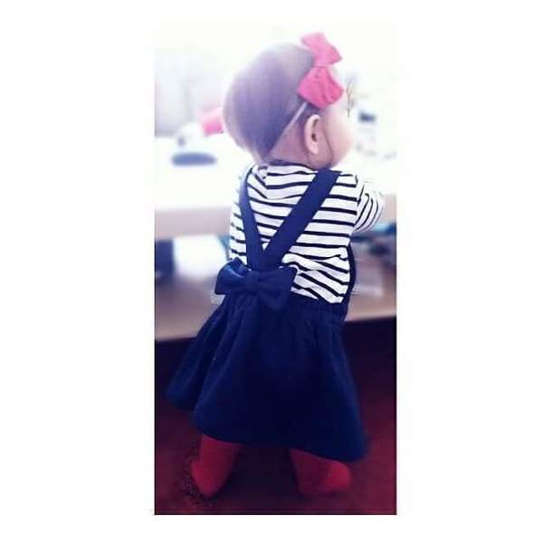 Σαλοπέτα V μπλέ σκούρο με φιόγγο - βαμβάκι, κορίτσι, 0-3 μηνών, παιδικά ρούχα, 1-2 ετών - 4