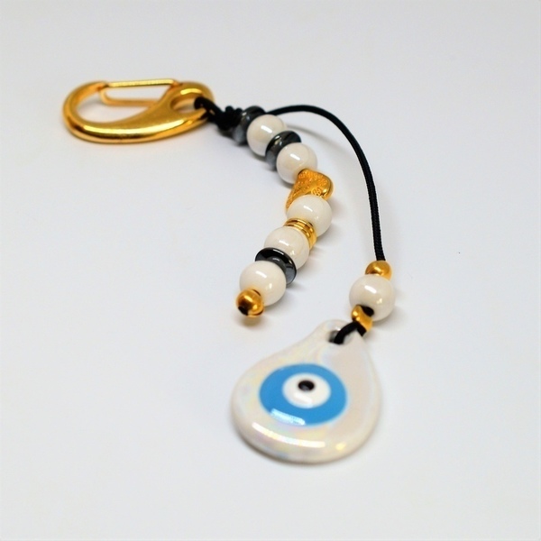 Μπρελόκ charm gold Ceramic Eye blue / White MP930