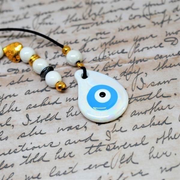 Μπρελόκ charm gold Ceramic Eye blue / White MP930 - 5