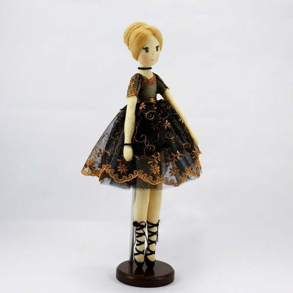 Υφασμάτινη χειροποίητη κούκλα σειρά: ΖΑΧΑΡΕΝΙΑ - μαλλί, βαμβάκι, δαντέλα, μοναδικό, κορίτσι, δώρο, μπαλαρίνα, χειροποίητα, κούκλες - 3