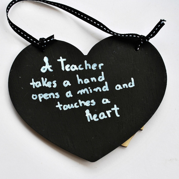 Διακοσμητική καρδιά μαυροπίνακας - διακοσμητικό, καρδιά, σχολικό, δωράκι, είδη δώρου, ξύλινο, κρεμαστά - 2