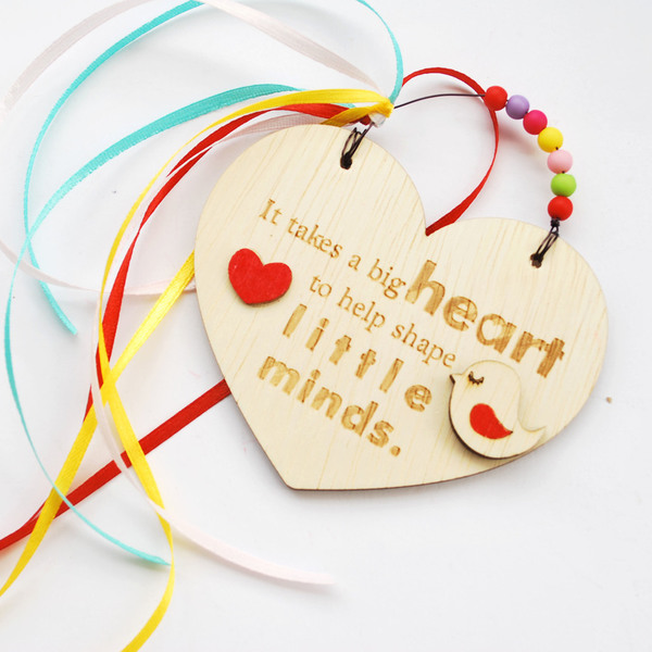 Ξύλινη καρδιά δωράκι για δασκάλα - καρδιά, σχολικό, δωράκι, ξύλινο, κρεμαστά