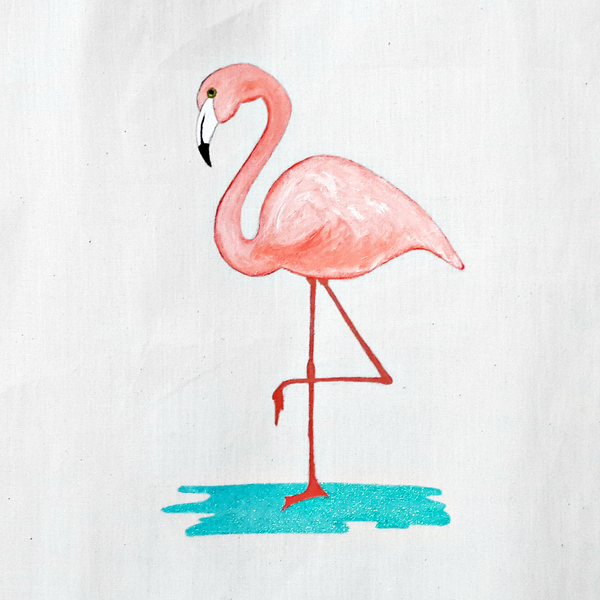 Tote Bag Flamingo! - ύφασμα, chic, ζωγραφισμένα στο χέρι, καλοκαίρι, ώμου, τσάντα, μεγάλες, παραλία, all day, απαραίτητα καλοκαιρινά αξεσουάρ, must αξεσουάρ, unique, flamingos, θαλάσσης, tote, πάνινες τσάντες, φθηνές - 3