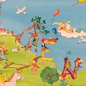 40*50 παιδικός πίνακας "Μαγισσουλες παντού" - καμβάς, κορίτσι, ακρυλικό, παιδικοί πίνακες - 2