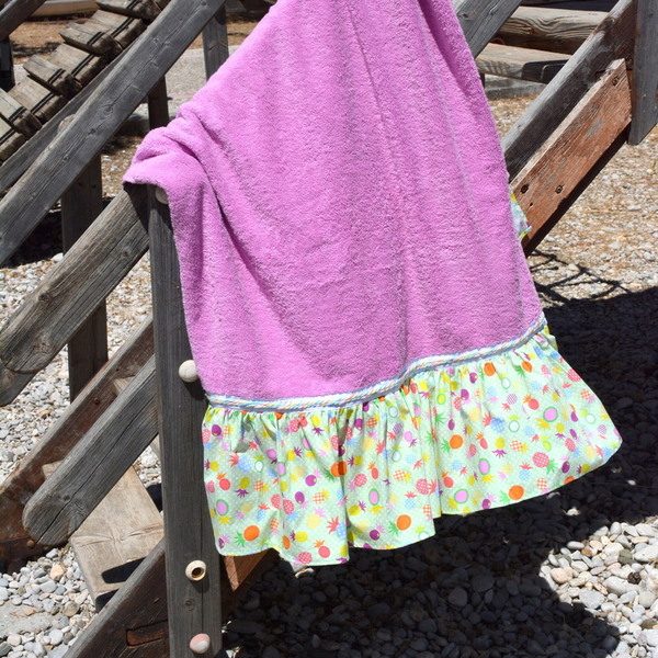 Lilac beach towel - βαμβάκι, δαντέλα, ιδιαίτερο, καλοκαίρι, πετσέτα, χειροποίητα, παραλία, θάλασσα, ξεχωριστό - 2