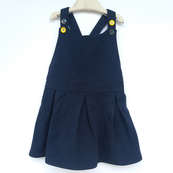 Σαλοπέτα Υ μπλέ σκούρο με φιόγγο - βαμβάκι, κορίτσι, παιδικά ρούχα, 1-2 ετών