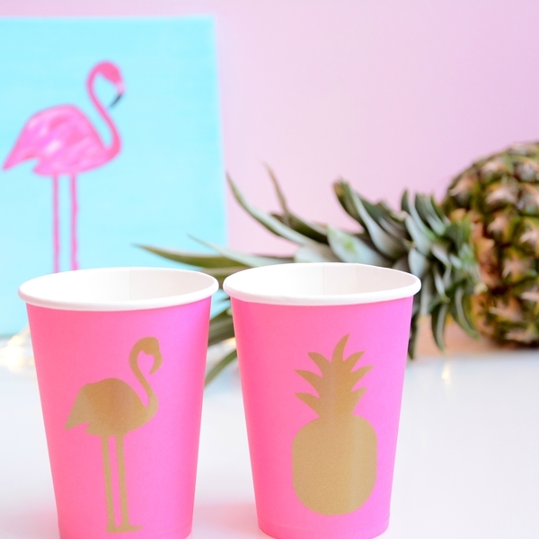 Ποτήρια Party "Flamingo" - κορίτσι, γενέθλια, flamingos, διακοσμητικά