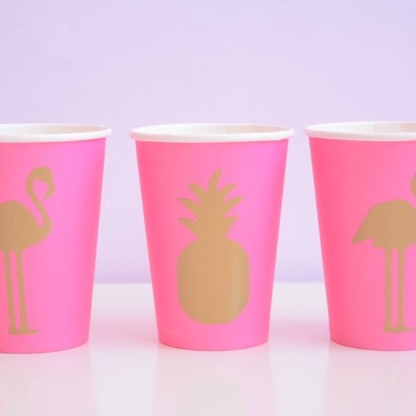Ποτήρια Party "Flamingo" - κορίτσι, γενέθλια, flamingos, διακοσμητικά - 2