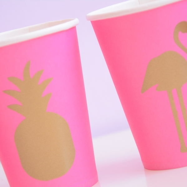 Ποτήρια Party "Flamingo" - κορίτσι, γενέθλια, flamingos, διακοσμητικά - 3