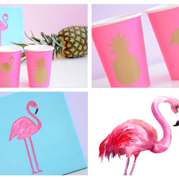Ποτήρια Party "Flamingo" - κορίτσι, γενέθλια, flamingos, διακοσμητικά - 4