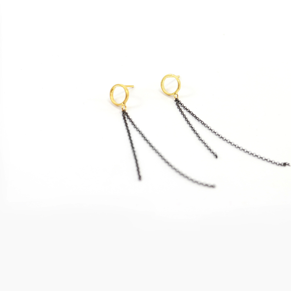 Simple chain earrings - ασήμι, αλυσίδες, αλυσίδες, chic, μοντέρνο, επιχρυσωμένα, ασήμι 925, σκουλαρίκια, γεωμετρικά σχέδια, χειροποίητα, minimal