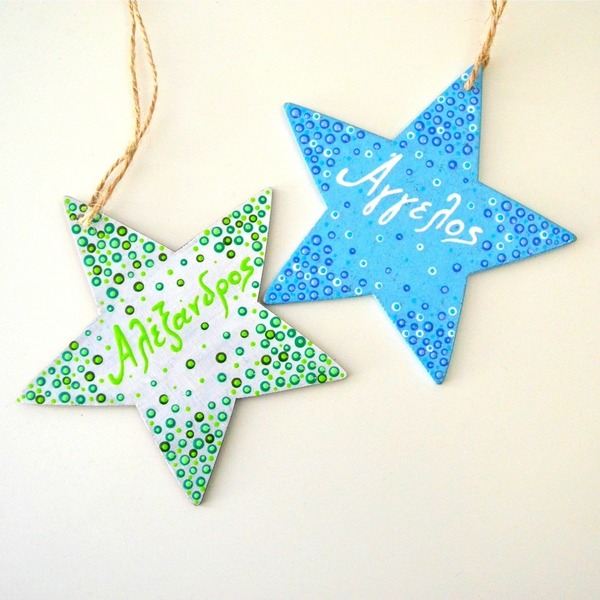 Ξύλινο αστέρι με την επιγραφή "Αστέρι μου" - διακοσμητικό, ξύλο, ζωγραφισμένα στο χέρι, διακόσμηση, ακρυλικό, χειροποίητα, είδη διακόσμησης, διακοσμητικά, για παιδιά - 3