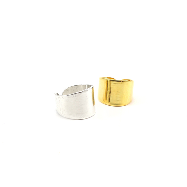 Flat Ring - Επίχρυσο - chic, μοντέρνο, γυναικεία, chevalier, επιχρυσωμένα, επιχρυσωμένα, ασήμι 925, δαχτυλίδι, minimal, boho, μεγάλα, αυξομειούμενα - 5