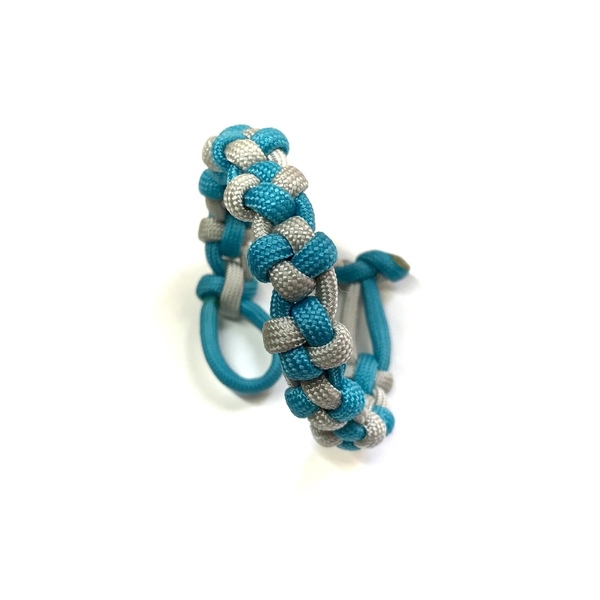 Cross Knot Bracelet Silver/Turquoise - κορδόνια, unisex, σταθερά