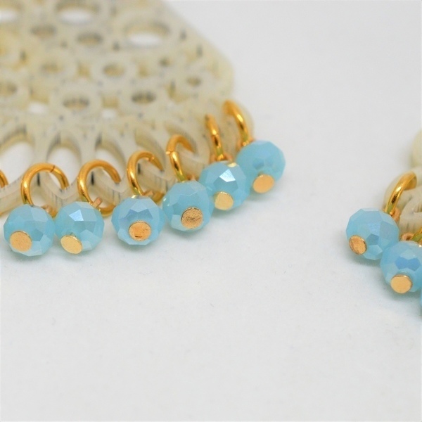 Σκουλαρίκια Plexy acrylick/Pearllised white/Blue opal S3260 - σκουλαρίκια, οπάλιο - 3