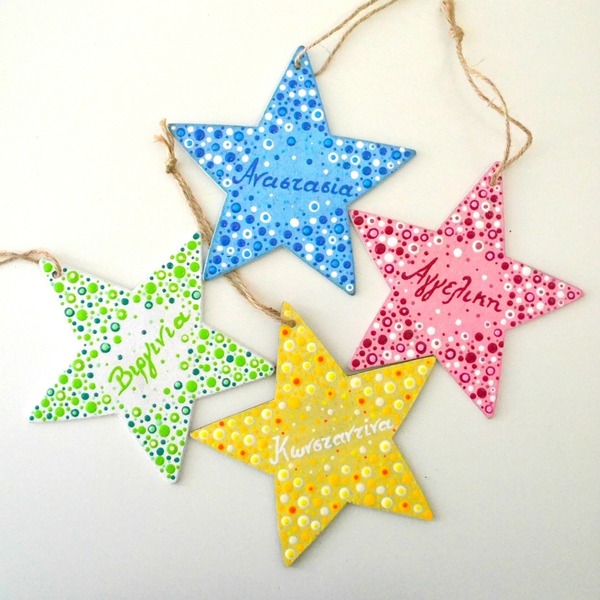 Ξύλινο αστέρι με την επιγραφή "Αστέρι μου" - διακοσμητικό, ξύλο, ζωγραφισμένα στο χέρι, διακόσμηση, ακρυλικό, χειροποίητα, είδη διακόσμησης, διακοσμητικά, για παιδιά - 5