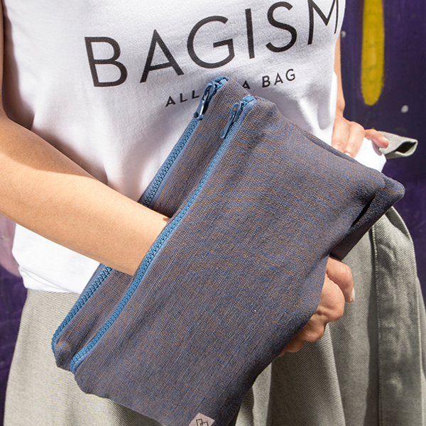 The Suffragette Bag - Blue - βαμβάκι, βραδυνά, τσάντα, πρωτότυπο - 5