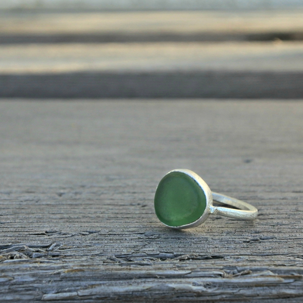 ○ sea glass II| δαχτυλίδι με γυαλί θαλάσσης, ασήμι 925 | ελληνικά νησιά Κωδ.: 34464 - γυαλί, ασήμι 925, χειροποίητα