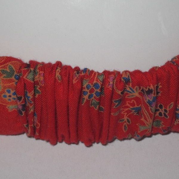 Red Chinese Floral Headband - κορδέλα, βαμβάκι, chic, ελαστικό, χειροποίητα, απαραίτητα καλοκαιρινά αξεσουάρ, boho, για τα μαλλιά - 3