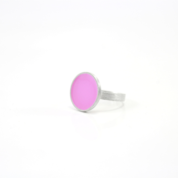 Candy ring - Baby pink - chic, μονόχρωμες, γυαλί, μοντέρνο, ασήμι 925, δαχτυλίδι, minimal, ασημένια