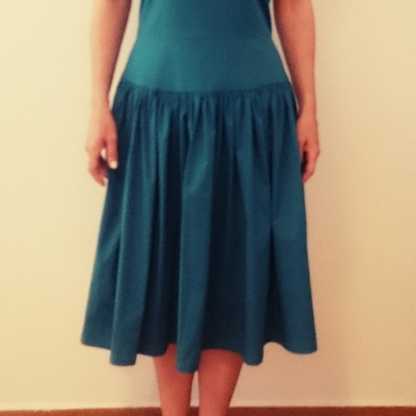 Vintage φόρεμα πετρολ - 3