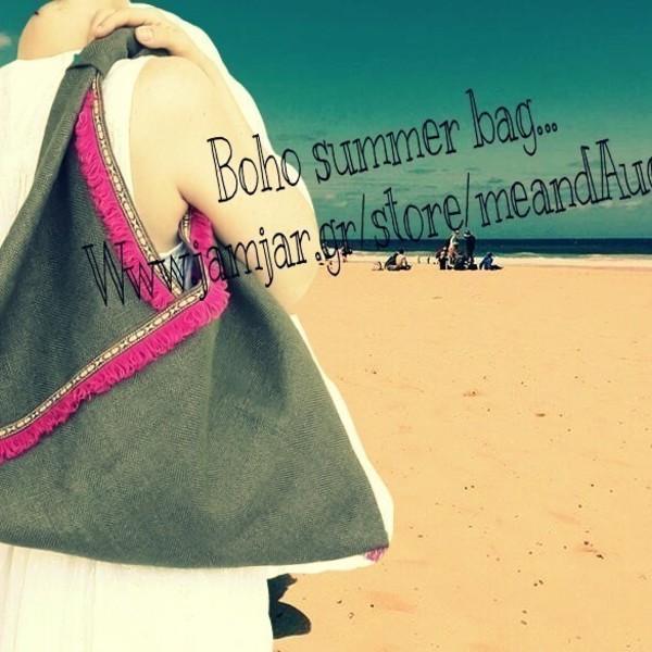 "boho" τσάντα +τσαντάκι - κορδέλα, καλοκαιρινό, καλοκαίρι, ώμου, πετσέτα, τσάντα, summer, παραλία, must αξεσουάρ, boho - 3