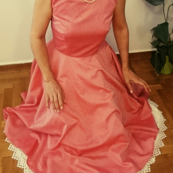Vintage φόρεμα με φουρο