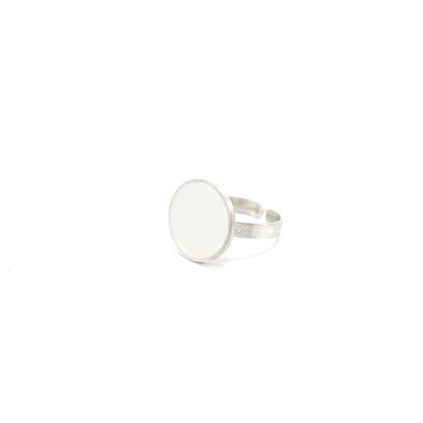 Candy ring - White - chic, μονόχρωμες, γυαλί, μοντέρνο, ασήμι 925, δαχτυλίδι, minimal, ασημένια, αυξομειούμενα