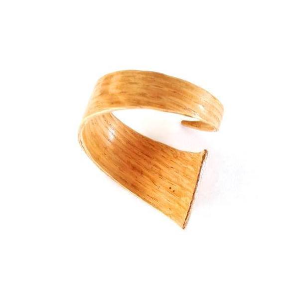 Helix oak | Handmade wooden bracelet - handmade, ξύλο, μοναδικό, μοντέρνο, χειροποίητα, ξύλινο, unique, σταθερά, φαρδιά - 2