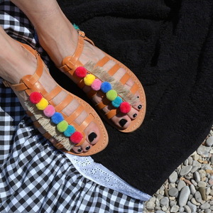 Dorothy sandals - δέρμα, fashion, καλοκαίρι, με φούντες, σανδάλια, χειροποίητα, summer, all day, απαραίτητα καλοκαιρινά αξεσουάρ, must αξεσουάρ, boho, φλατ, ankle strap - 4