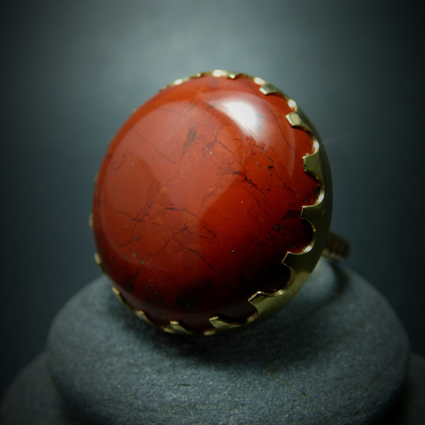 " Red Passion Jasper " - Χειροποίητο επίχρυσο δαχτυλίδι με Ίασπι! - statement, ημιπολύτιμες πέτρες, ημιπολύτιμες πέτρες, chic, handmade, βραδυνά, fashion, vintage, κλασσικό, design, ιδιαίτερο, μοναδικό, μοντέρνο, γυναικεία, επιχρυσωμένα, επιχρυσωμένα, ορείχαλκος, sexy, ανοιξιάτικο, donkey, χειροποίητα, romantic, απαραίτητα καλοκαιρινά αξεσουάρ, must αξεσουάρ, κλασσικά, γυναίκα, unisex, unique, boho, ethnic, αυξομειούμενα - 2