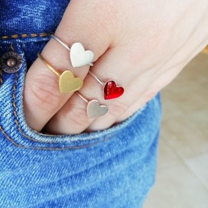 Δαχτυλίδι καρδιά από ασήμι 925, σειρά "Miniatures" - chic, γυναικεία, ασήμι 925, σμάλτος, mini, καρδιά, δώρο, αγάπη, δαχτυλίδι, romantic, καθημερινό, minimal, ασημένια, διακριτικό, μικρά, ερωτευμένοι, ευκολοφόρετο, δώρα επετείου, βαλεντίνος, δώρα αγίου βαλεντίνου, αυξομειούμενα, φθηνά - 2