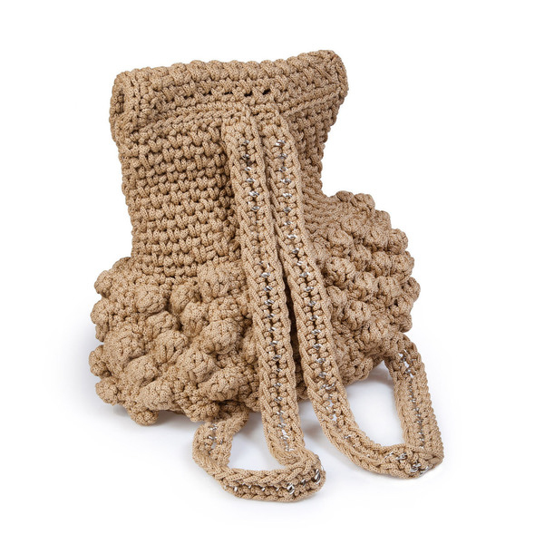 Τσάντα πλάτης - Backpack - μαλλί, πλεκτό, στυλ, crochet, πλάτης, σακίδια πλάτης, πλεκτές τσάντες - 4