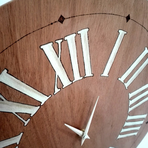 Ξύλινο ρολόι τοίχου "Natural" - ξύλο, ρολόι, διακόσμηση, decor, τοίχου, ακρυλικό, δώρα γάμου, μαμά, minimal, ξύλινο, χριστουγεννιάτικο, gift idea, πρωτότυπα δώρα, Black Friday, ξύλινα διακοσμητικά, ρολόγια - 3