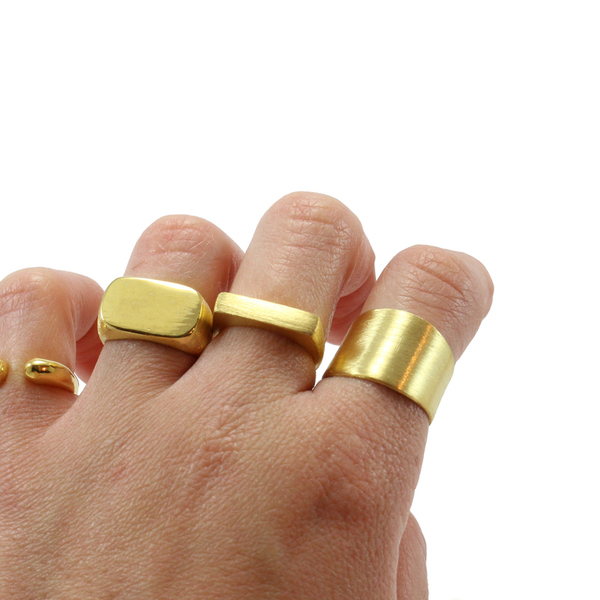 Mirror Facade - Gold Plated - ασήμι, ασήμι, chic, μοντέρνο, επιχρυσωμένα, επιχρυσωμένα, ασήμι 925, ασήμι 925, δαχτυλίδι, δαχτυλίδια, minimal - 3