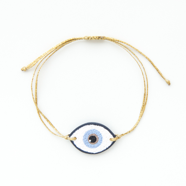 "The Eye" 01 - handmade, fashion, καλοκαιρινό, charms, κερωμένα κορδόνια, μοντέρνο, γυναικεία, πηλός, κορδόνια, χειροποίητα, summer, μάτι, αυξομειούμενα