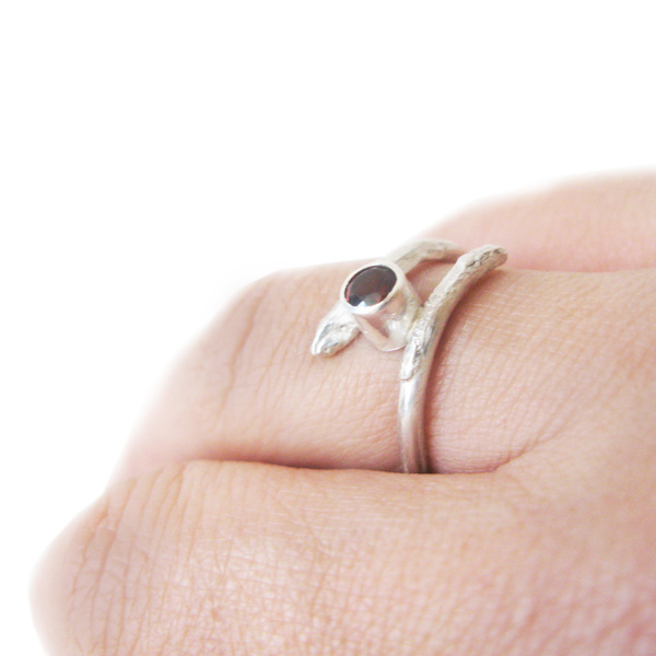 Aσημένιο δαχτυλίδι με γρανάτη/red garnet silver ring - ασήμι, ασήμι, μοναδικό, πέτρα, ασήμι 925, δώρο, minimal, unique - 2