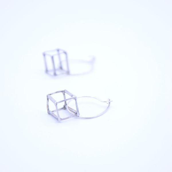 ''Cubes'' earrings - μοντέρνο, ασήμι 925, σκουλαρίκια, γεωμετρικά σχέδια, χειροποίητα, minimal, μικρά, κρεμαστά